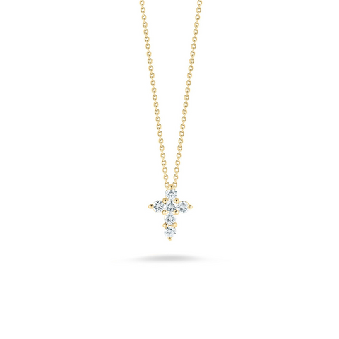 Tiny Treasures 18K Yellow Gold Mini Diamond Cross Necklace