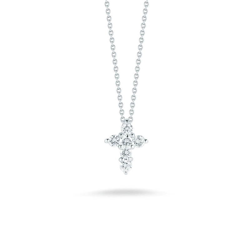 Tiny Treasures 18K White Gold Mini Diamond Cross Necklace