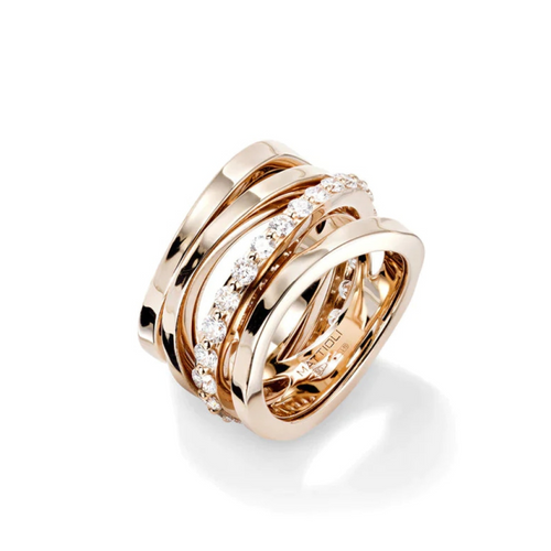 Aspis 18K Rose Gold Spinner Diamond Ring