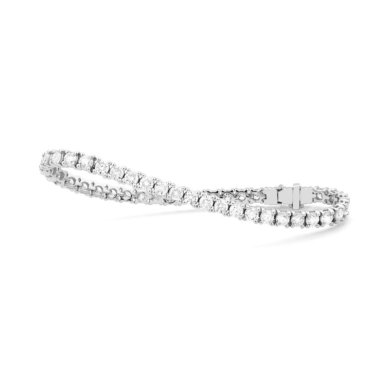 Tennis 14K White Gold 9 ct Diamond Riviere Bracelet