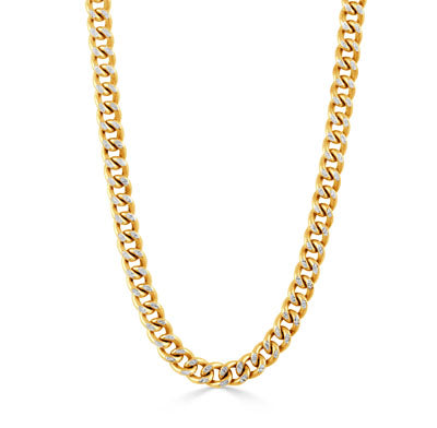 Circolo 18K Yellow Gold Diamond Cut Cuban Link Chain Necklace