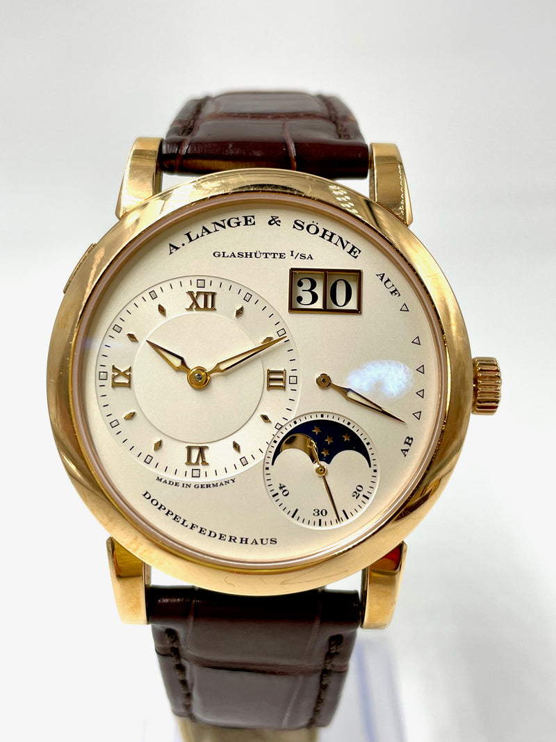 Lange 1 Moonphase Silver dial in Rose gold.