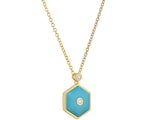 Baia Sommersa 18K Yellow Gold Diamonds & Turquoise Long Pendant Necklace