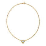 Lucrezia 18K Yellow Gold Signature Blue Moonstone & Diamond Necklace