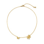 Golden 18K Yellow Gold Butterfly Diamond Touch Necklace