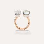 Nudo 18K Rose Gold Double Prasiolite & Diamond Pavé Ring