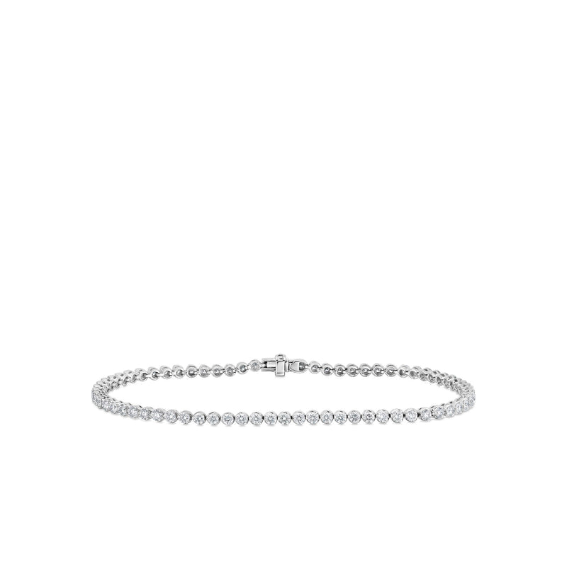 Classica 18K White Gold Round Cut Classic Diamond Tennis Bracelet