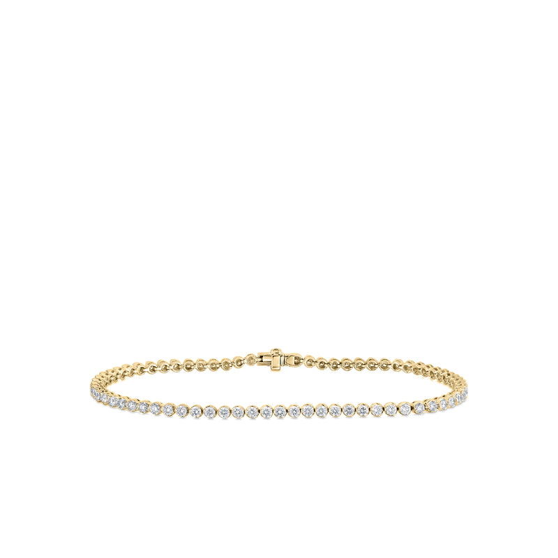 Classica 18K Yellow Gold Round Cut Classic Diamond Tennis Bracelet