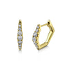 Kate 14K Yellow Gold 0.4 ct Hexagon Diamond Huggies Hoop Earrings