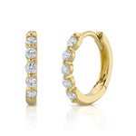 Gia 14K Yellow Gold 0.24 ct Diamond Huggie Hoop Earrings