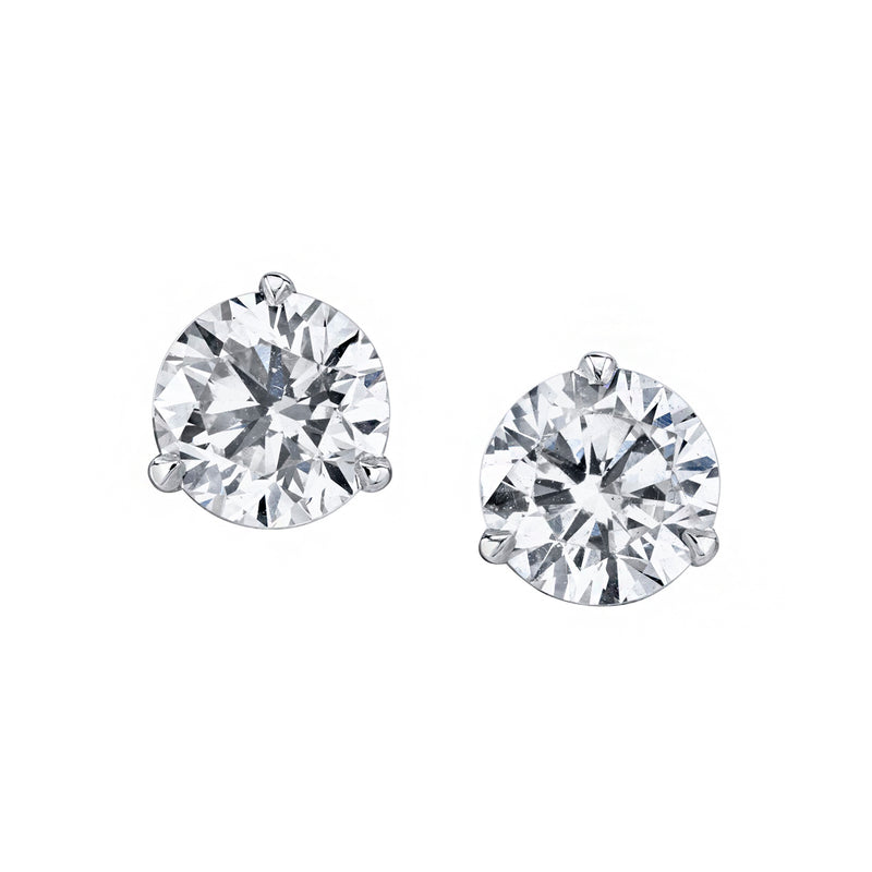 18K White Gold Diamond Stud Earrings