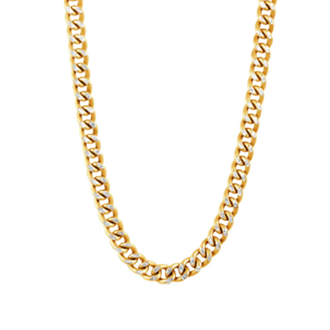 Circolo 18K Yellow Gold Diamond Cut Cuban Link Chain Necklace