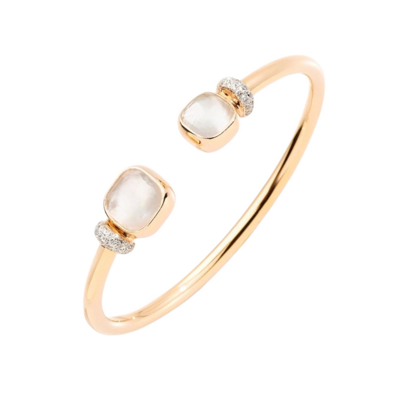 Nudo 18K Rose Gold White Topaz & Mother of Pearl Diamond Bracelet