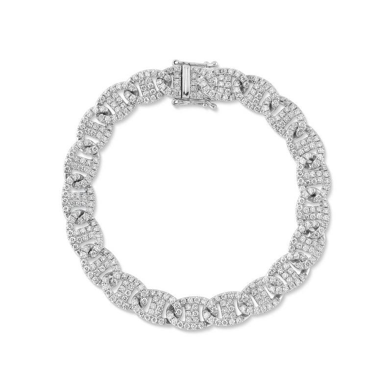 Kate 14K White Gold 4.05 ct Diamond Pavé Link Bracelet