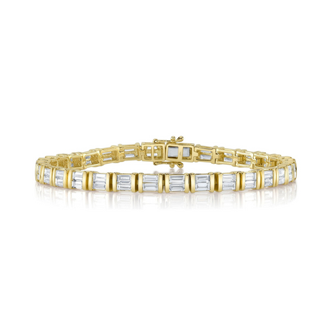 Colette 14K Yellow Gold Diamond Baguette Tennis Bracelet