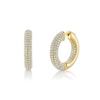 Glittara 14K Yellow Gold 3.94 ct Diamond Pave Hoop Earrings