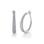 Eternal 14K White Gold 2.67 ct Diamond Oval Hoop Earrings