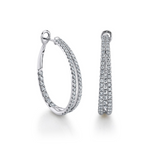 Eternal 14K White Gold 2.67 ct Diamond Oval Hoop Earrings