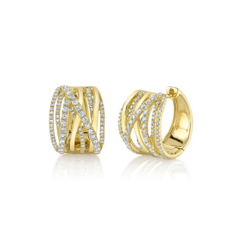 Kate 14K Yellow Gold 0.83 ct Diamond Bridge Hoop Earrings