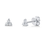 14K White Gold & Diamond Stud Earrings