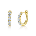 14K Yellow Gold & Diamond Huggie Earring