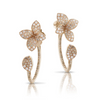 Petit Garden 18K Rose Gold Pavé Diamond Small Flower Pendant Earrings