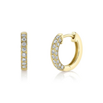 14K Yellow Gold & Diamond Huggie Earring