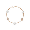 Cherry Blossom 18K Pink Gold Akoya Cultured Pearl & Diamond Bracelet