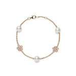 Cherry Blossom 18K Pink Gold Akoya Cultured Pearl & Diamond Bracelet