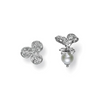 Fortune Leaves 18K White Gold Akoya Cultured Pearl & Diamond Stud Earrings