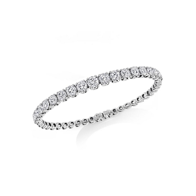 18KT WHITE GOLD GRADUATED DIAMOND FLEXIBLE CUFF BRACELET