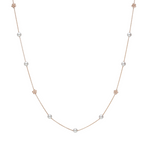 Cherry Blossom 18K Pink Gold Akoya Cultured Pearl & Diamond Necklace