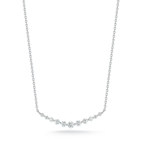 Graduated 14K White Gold Diamond Necklace