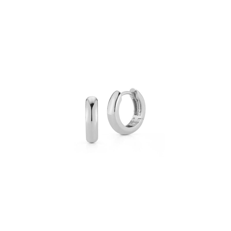 Beny Sofer Jewelry - 14K White Gold Huggie Earrings | Manfredi Jewels