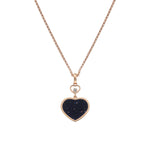 Chopard Jewelry - Happy Hearts Ethical Rose Gold Diamond Blue Goldstone Pendant Necklace | Manfredi Jewels