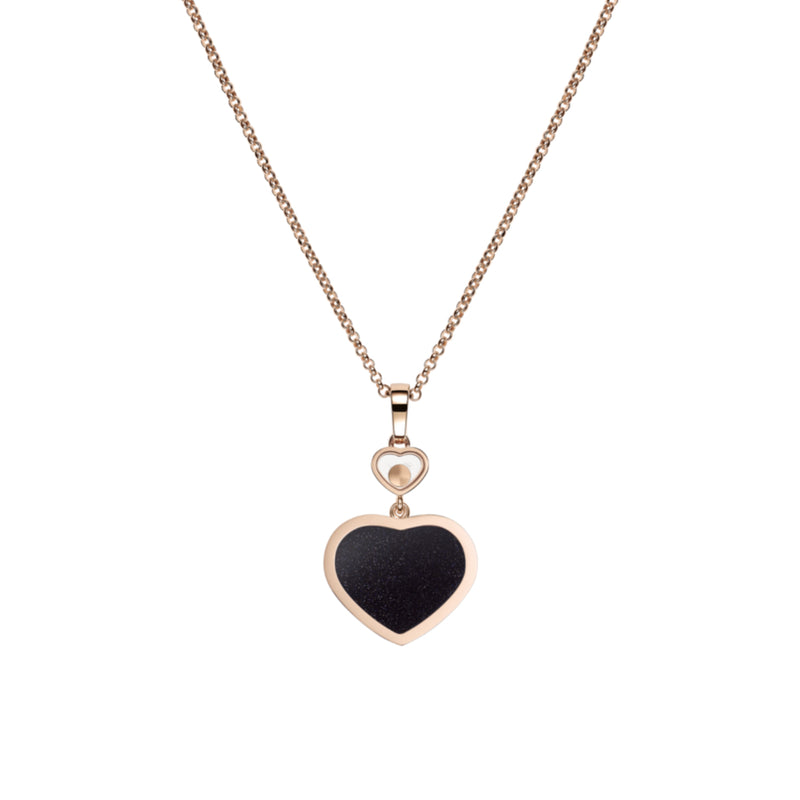 Chopard Jewelry - Happy Hearts Ethical Rose Gold Diamond Blue Goldstone Pendant Necklace | Manfredi Jewels