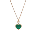 Chopard Jewelry - Happy Hearts Ethical Rose Gold Diamond Malachite Pendant Necklace | Manfredi Jewels