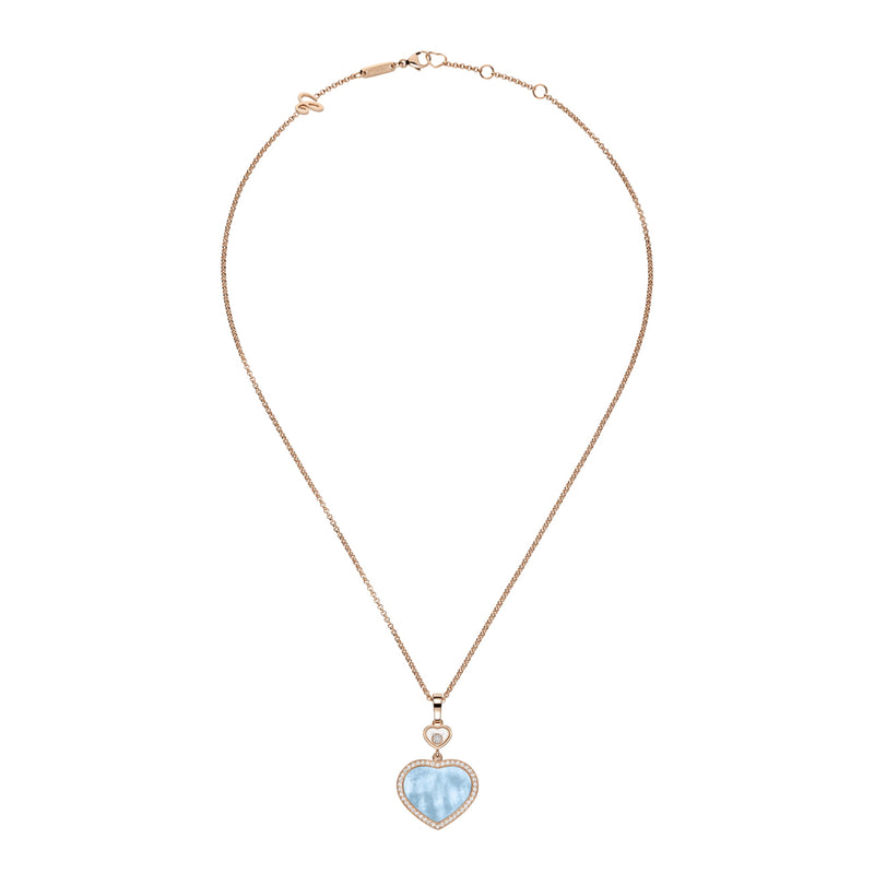 Chopard Jewelry - Happy Hearts Ethical Rose Gold Diamond Turquoise Mother of Pearl Pendant Necklace | Manfredi Jewels