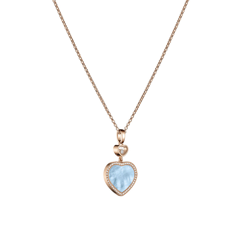 Chopard Jewelry - Happy Hearts Ethical Rose Gold Diamond Turquoise Mother of Pearl Pendant Necklace | Manfredi Jewels