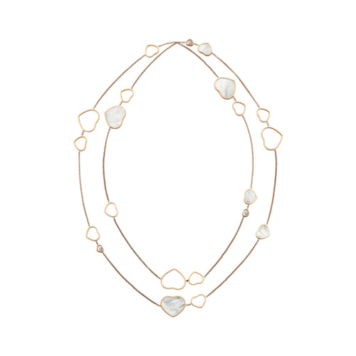 Chopard Jewelry - Happy Hearts Ethical Rose Gold Mother of Pearl & Diamond Layered Hearts Necklace (Copy) | Manfredi Jewels