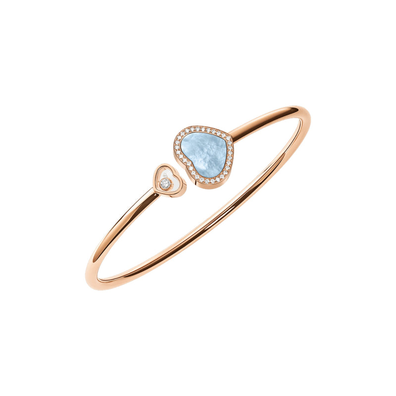 Chopard Jewelry - Happy Hearts Ethical Rose Gold Turquoise Mother of Pearl Bangle Bracelet | Manfredi Jewels