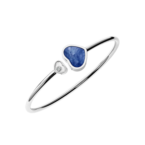 Chopard Jewelry - Happy Hearts Ethical White Gold Diamond Blue Mother of Pearl Bangle Bracelet | Manfredi Jewels