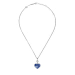 Chopard Jewelry - Happy Hearts Ethical White Gold Diamond Blue Mother of Pearl Pendant Necklace | Manfredi Jewels