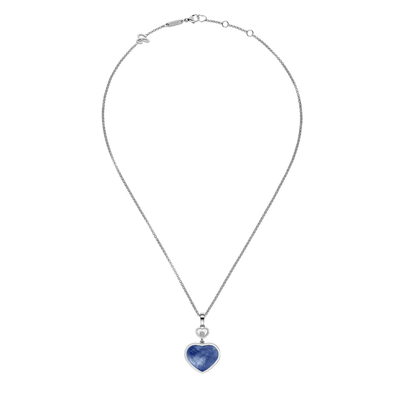 Chopard Jewelry - Happy Hearts Ethical White Gold Diamond Blue Mother of Pearl Pendant Necklace | Manfredi Jewels