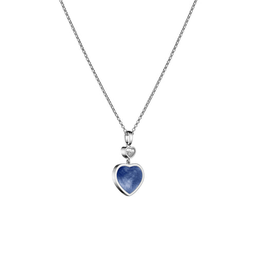 Chopard Jewelry - Happy Hearts Ethical White Gold Diamond Blue Mother of Pearl Pendant Necklace | Manfredi Jewels