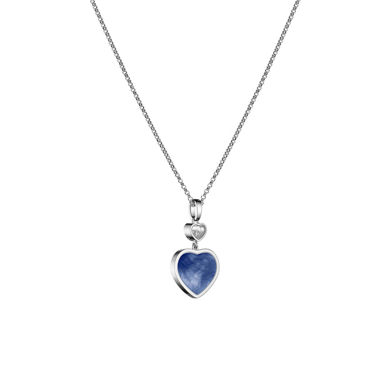 Chopard Jewelry - Happy Hearts Ethical White Gold Diamond Blue Mother of Pearl Pendant Necklace | Manfredi Jewels