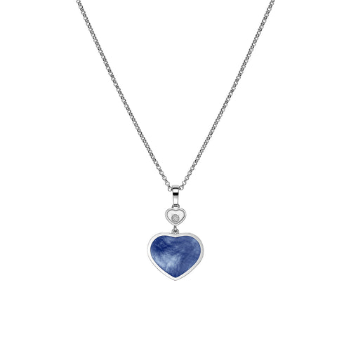 Chopard Jewelry - Happy Hearts Ethical White Gold Diamond Blue Mother of Pearl Pendant Necklace | Manfredi Jewels