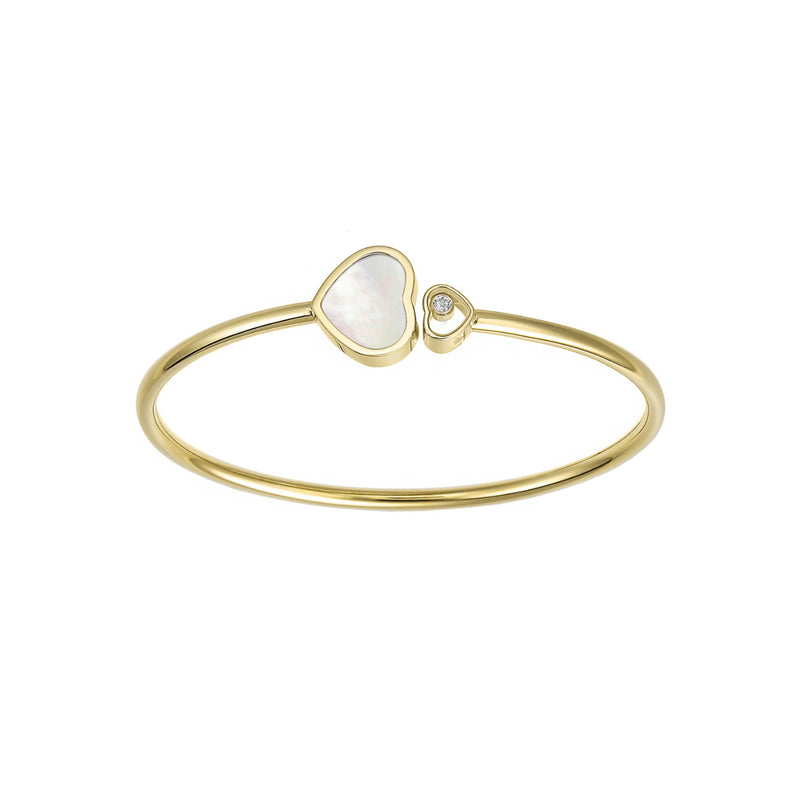 Chopard Jewelry - Happy Hearts Ethical Yellow Gold Mother of Pearl Bangle Bracelet | Manfredi Jewels