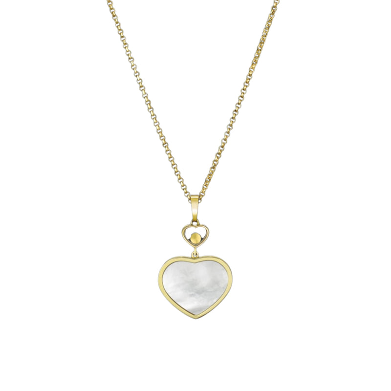 Chopard Jewelry - Happy Hearts Ethical Yellow Gold Mother of Pearl Pendant Necklace | Manfredi Jewels