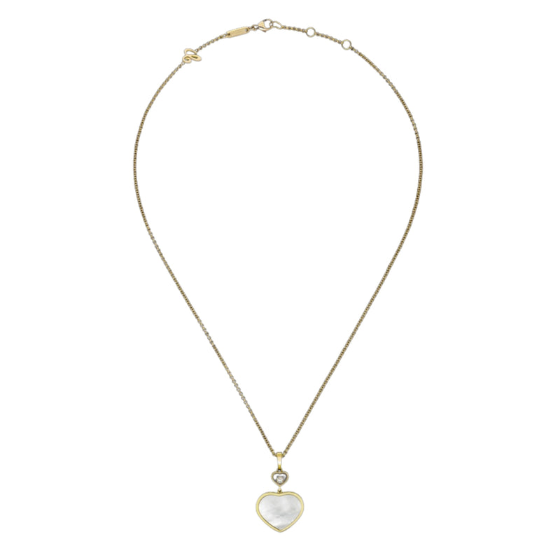 Chopard Jewelry - Happy Hearts Ethical Yellow Gold Mother of Pearl Pendant Necklace | Manfredi Jewels